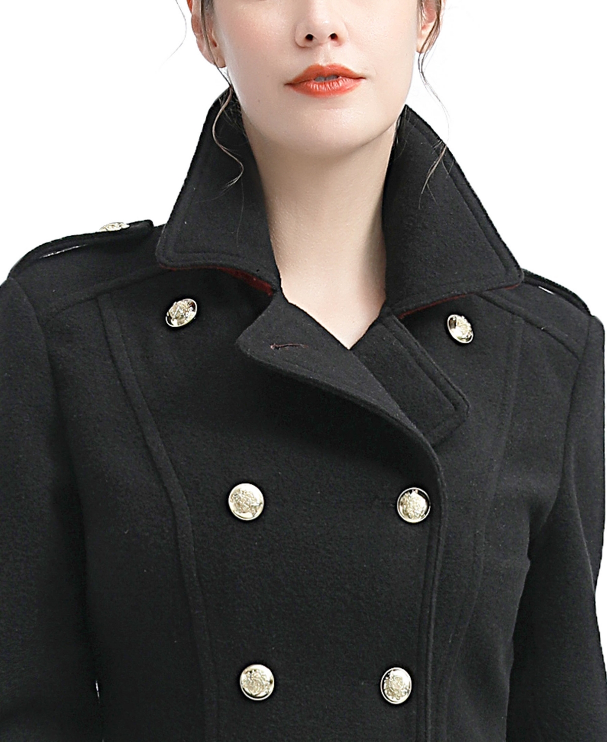 Kimi & Kai Women's Brylee Fitted Wool Pea Coat In Black