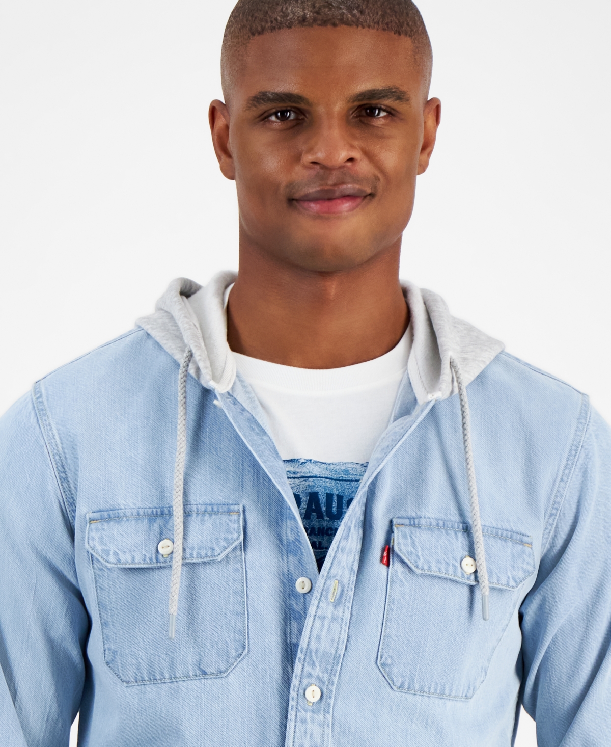 Levi s Men s Relaxed Fit Hooded Denim Shirt Jacket Lassen Sto Smart Closet