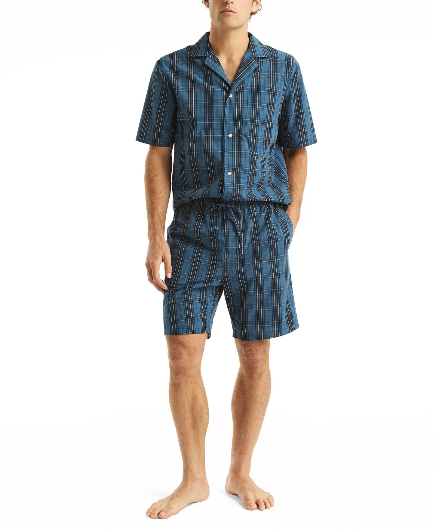 Пижамные шорты Poplin для мужчин — Nautica, цвет: Синий — фото 2