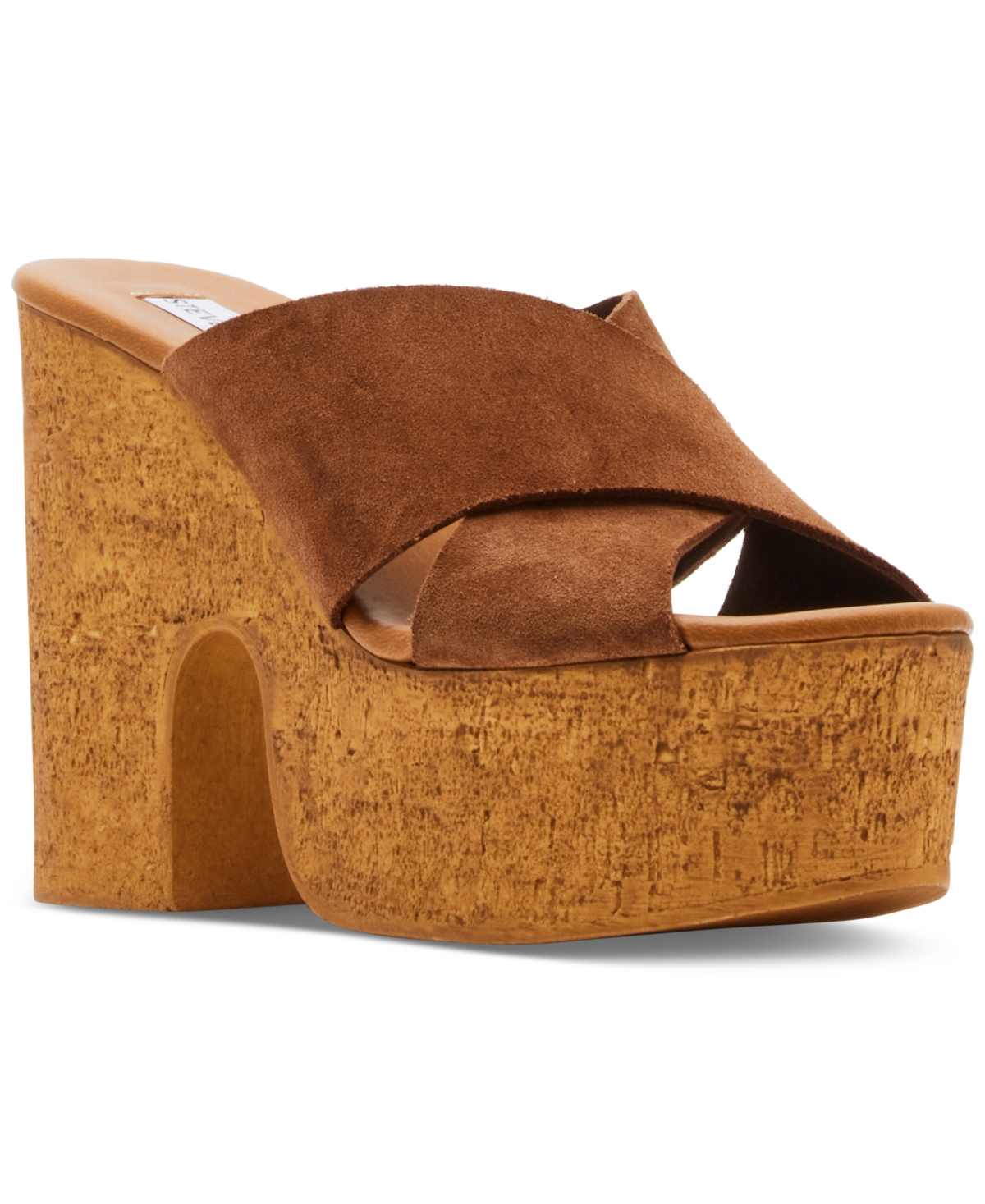 Women's Saffron Platform Cork Dress Sandals - Chestnut Suede