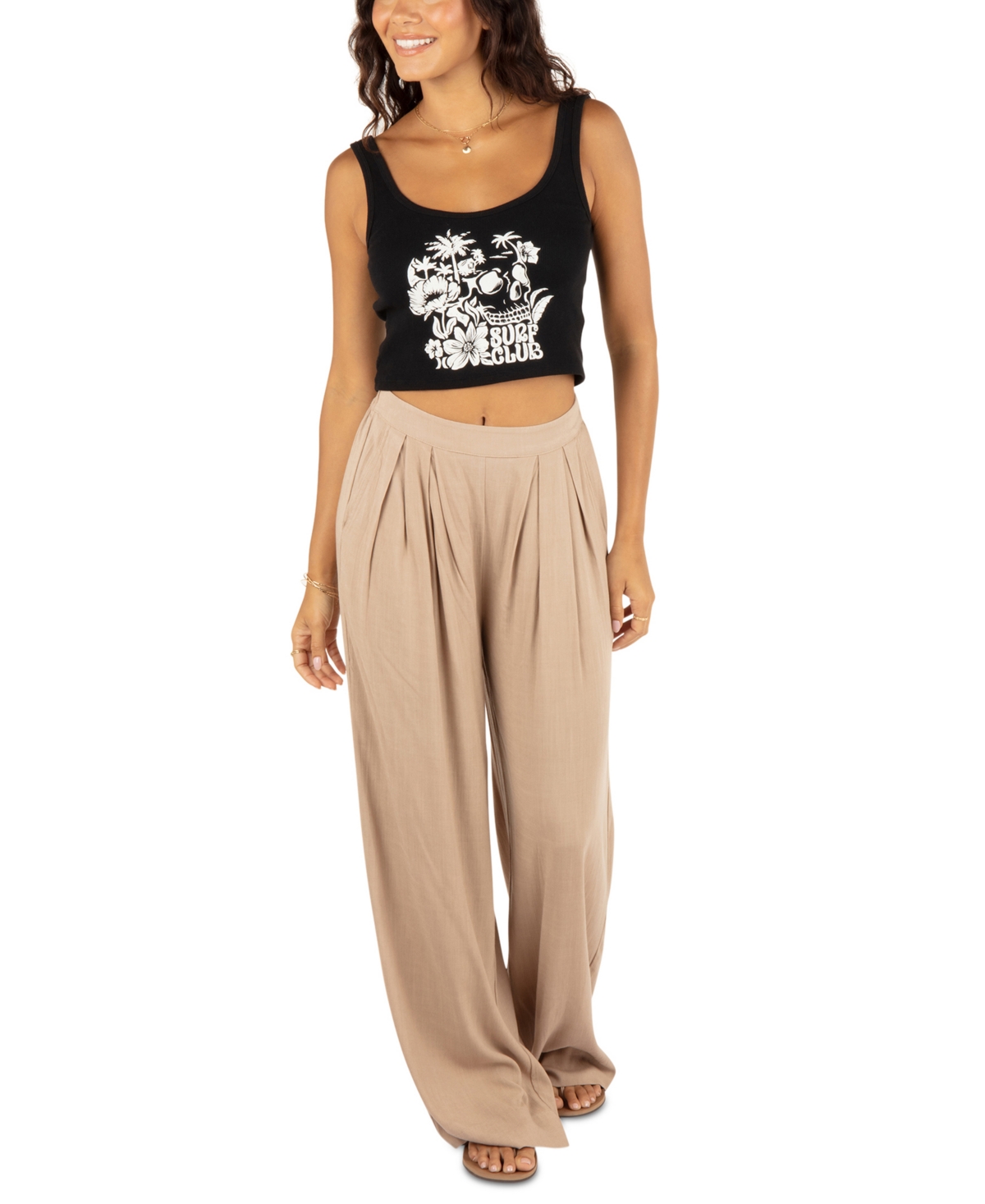 HURLEY JUNIORS' PULL-ON WIDE-LEG TROUSER BEACH PANTS 