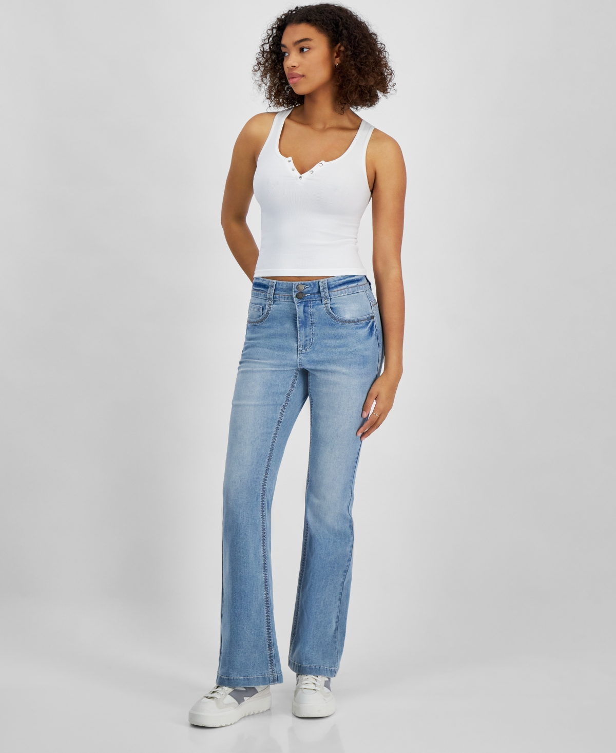 Juniors' High-Rise Flare-Leg Jeans - Stefany
