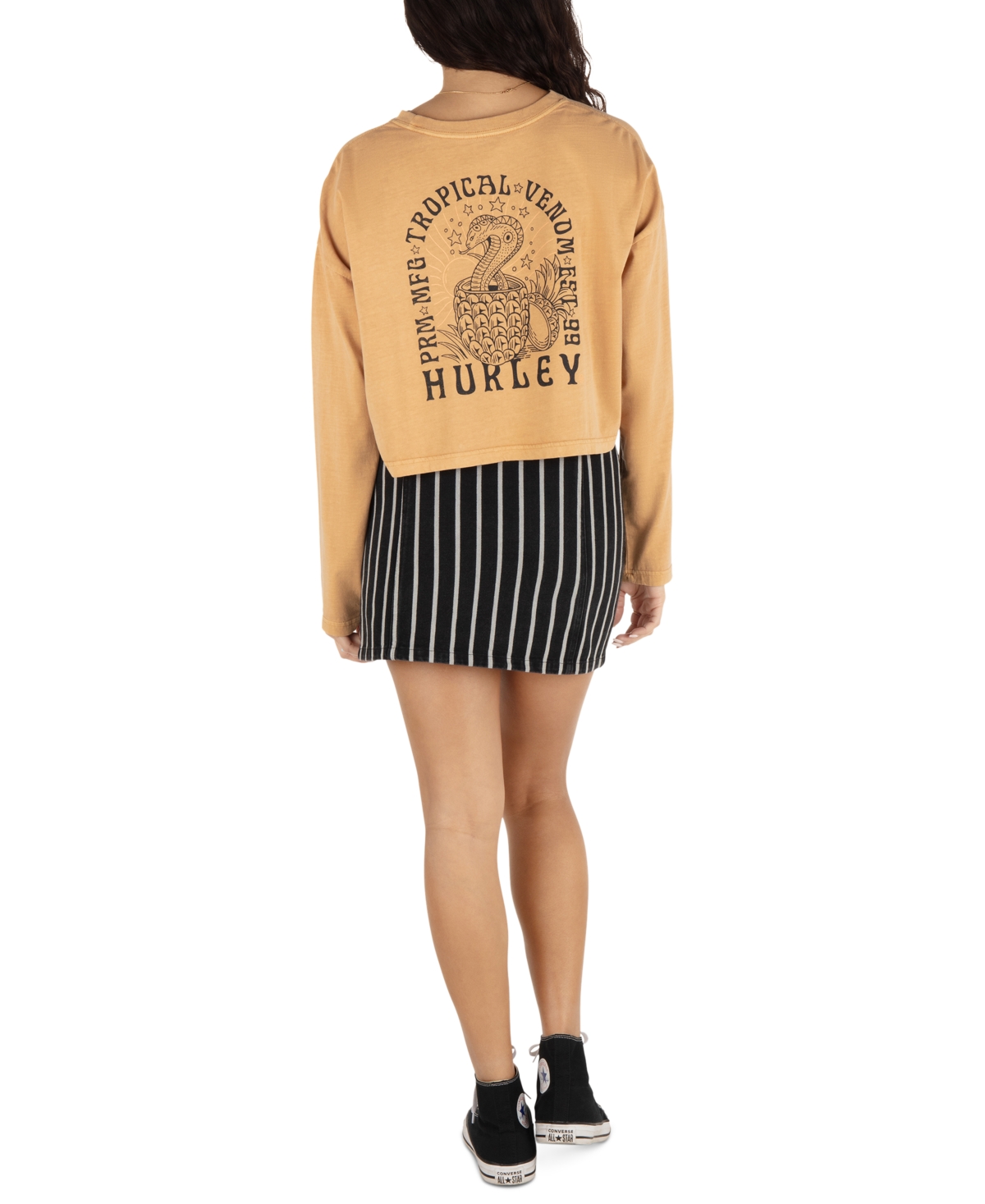 HURLEY JUNIORS' SLOAN BUTTON-FRONT MINI SKIRT 