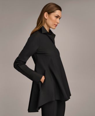 Women's A-Line Button Down Poplin Tunic