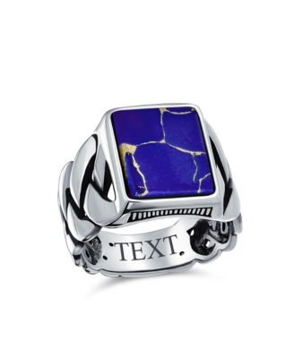 Braided Cable Wheat Wide Link Chain Band Large s Rectangle Statement Signet Ring Sterling Silver