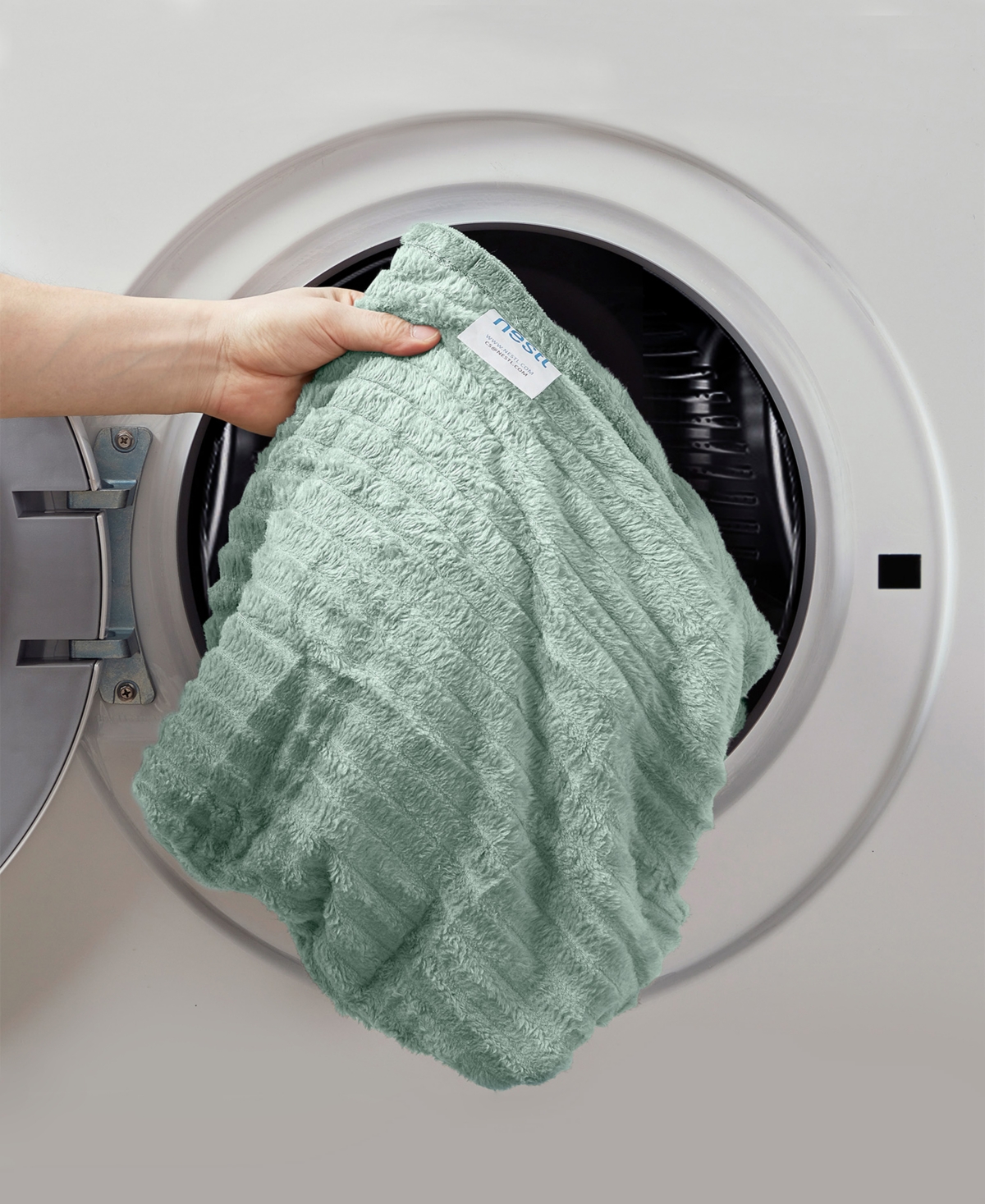 Nestl Cut Plush Lightweight Super Soft Fuzzy Luxury Bed Blanket, Twin In Sage