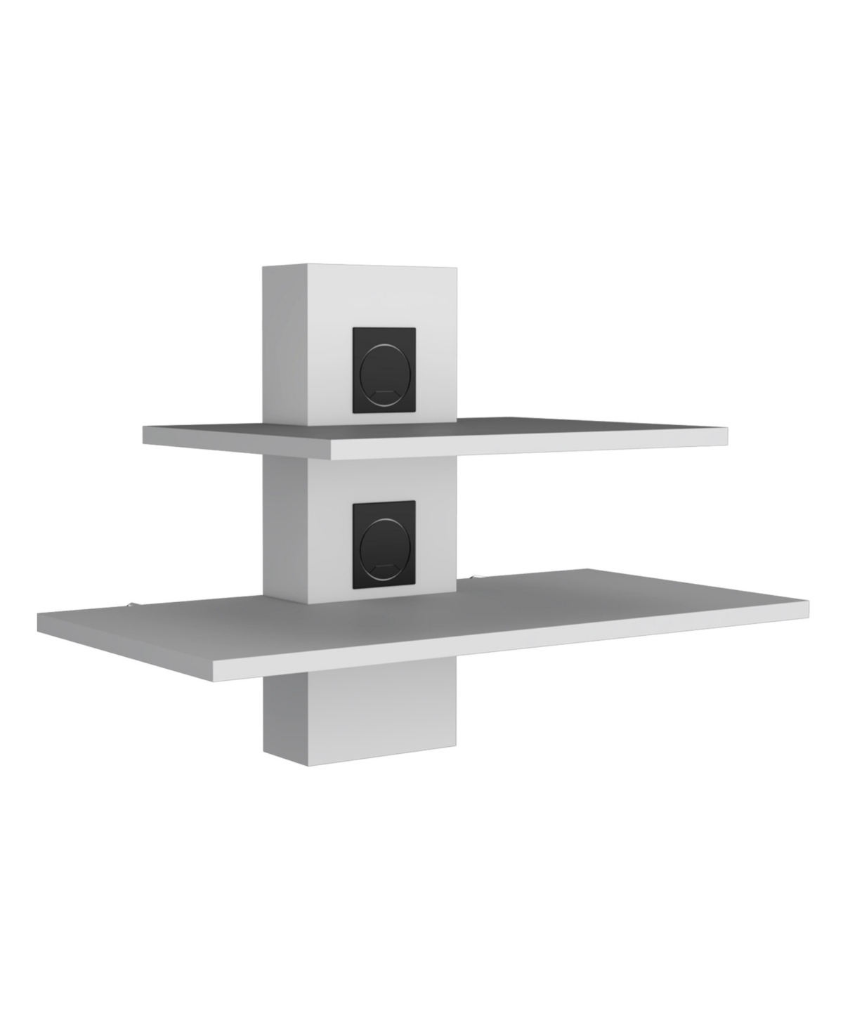 Floating Floating Shelf, Dual-Shelf Wall Unit with Cable Management