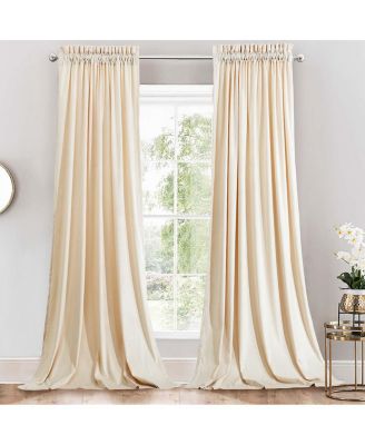 Set of 2 Heavyweight Velvet Curtain Rod Pocket Panels