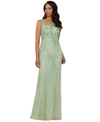Women's Asymmetrical, Beaded Gown