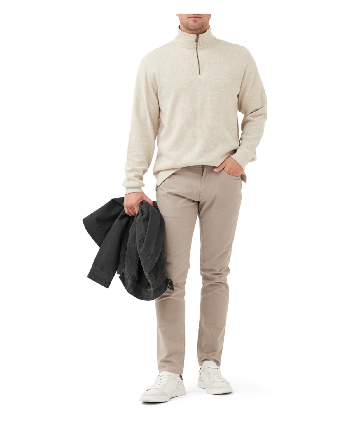 Rodd & Gunn Fortrose Cotton Quarter Zip Sweater In Brown