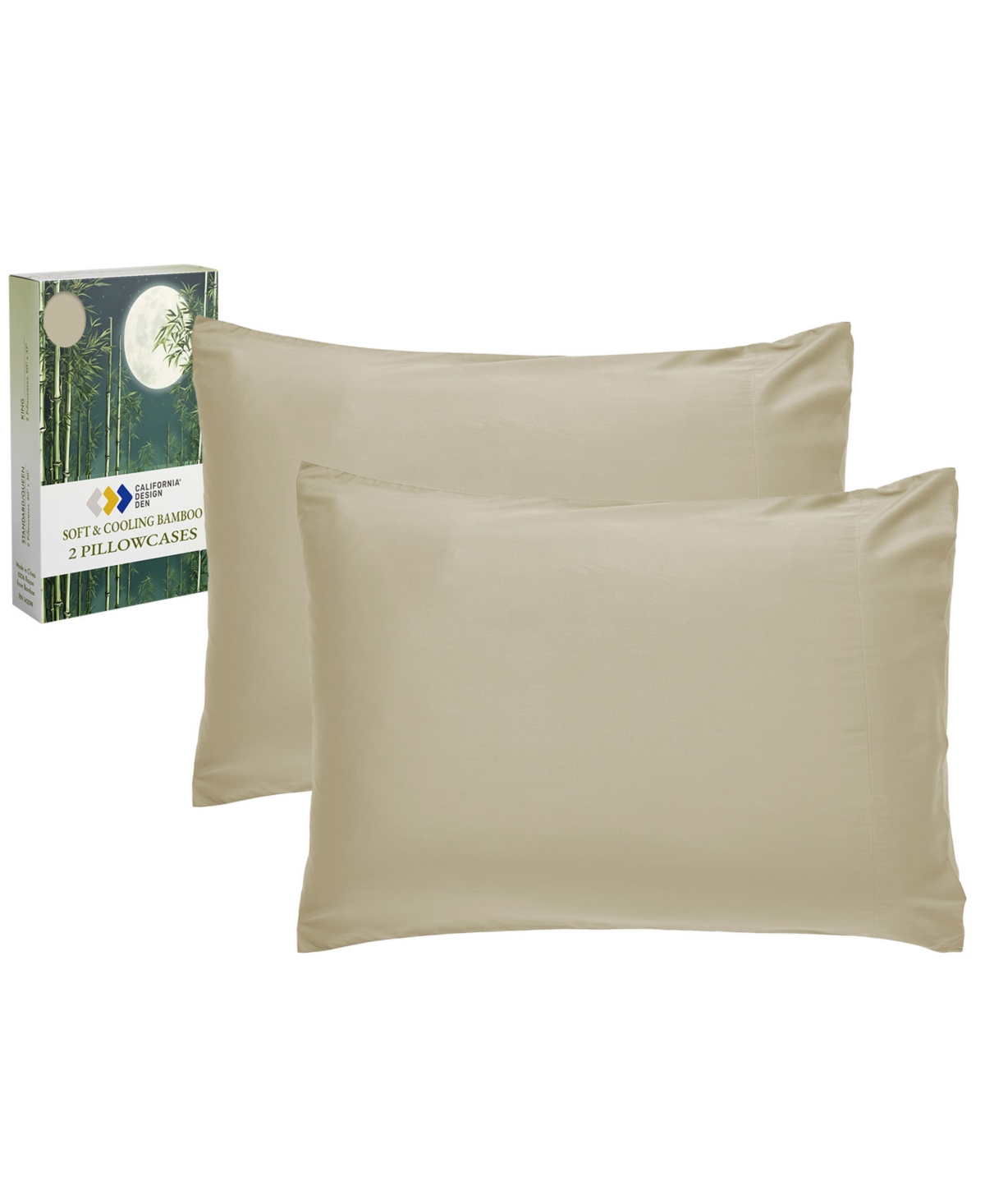 California Design Den Silky Soft 100% Rayon from Bamboo Pillowcases Standard Size, Set Of 2 For Smooth Hair & Skin, Fits Standard & Queen Pillows by