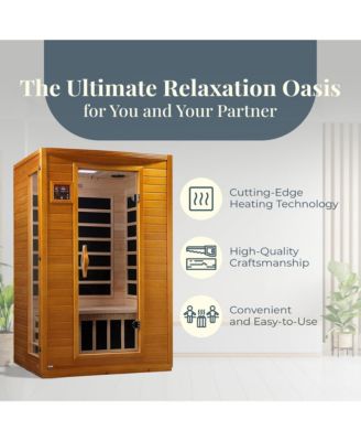 Dynamic Andora 2 Person Low EMF 6 Heating Panel Infrared Therapy Sauna with Bluetooth