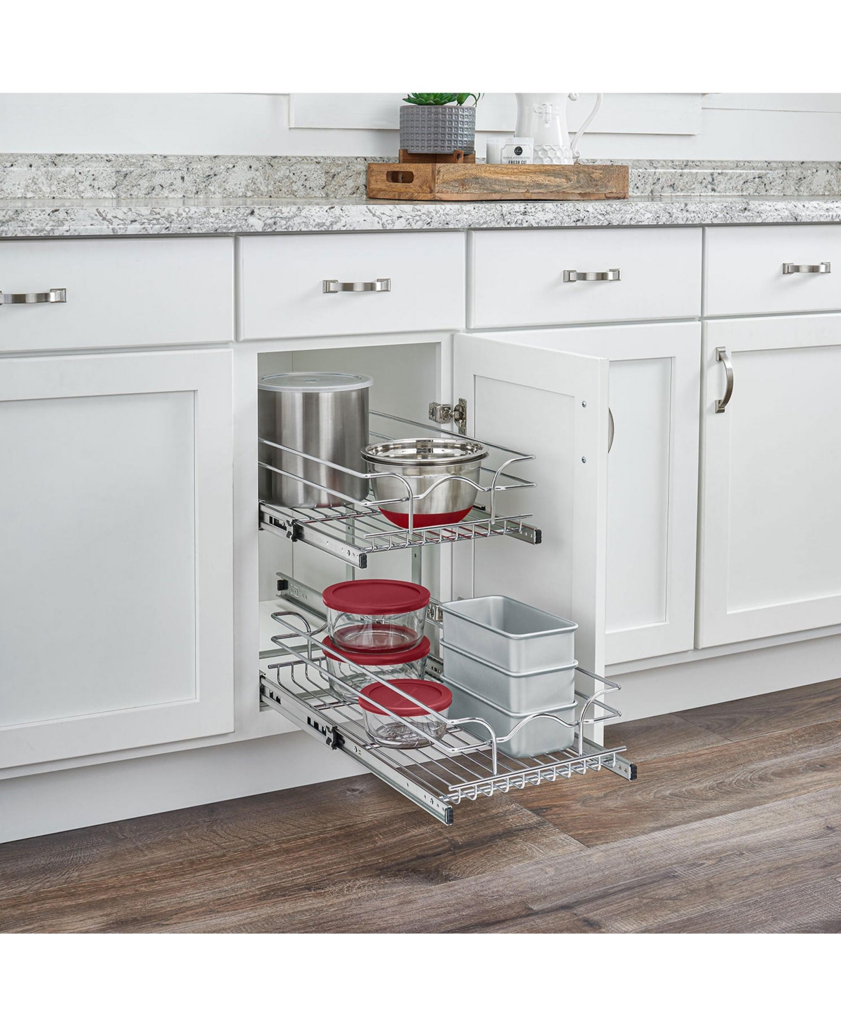 Rev-a-Shelf Kitchen Cabinet Pullout Shelf Organizer, x 18 In