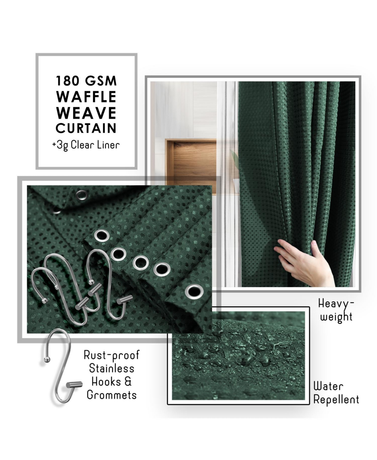 Clara Clark Piece Complete Bathroom, Vanity & Shower Accessories Set - Black