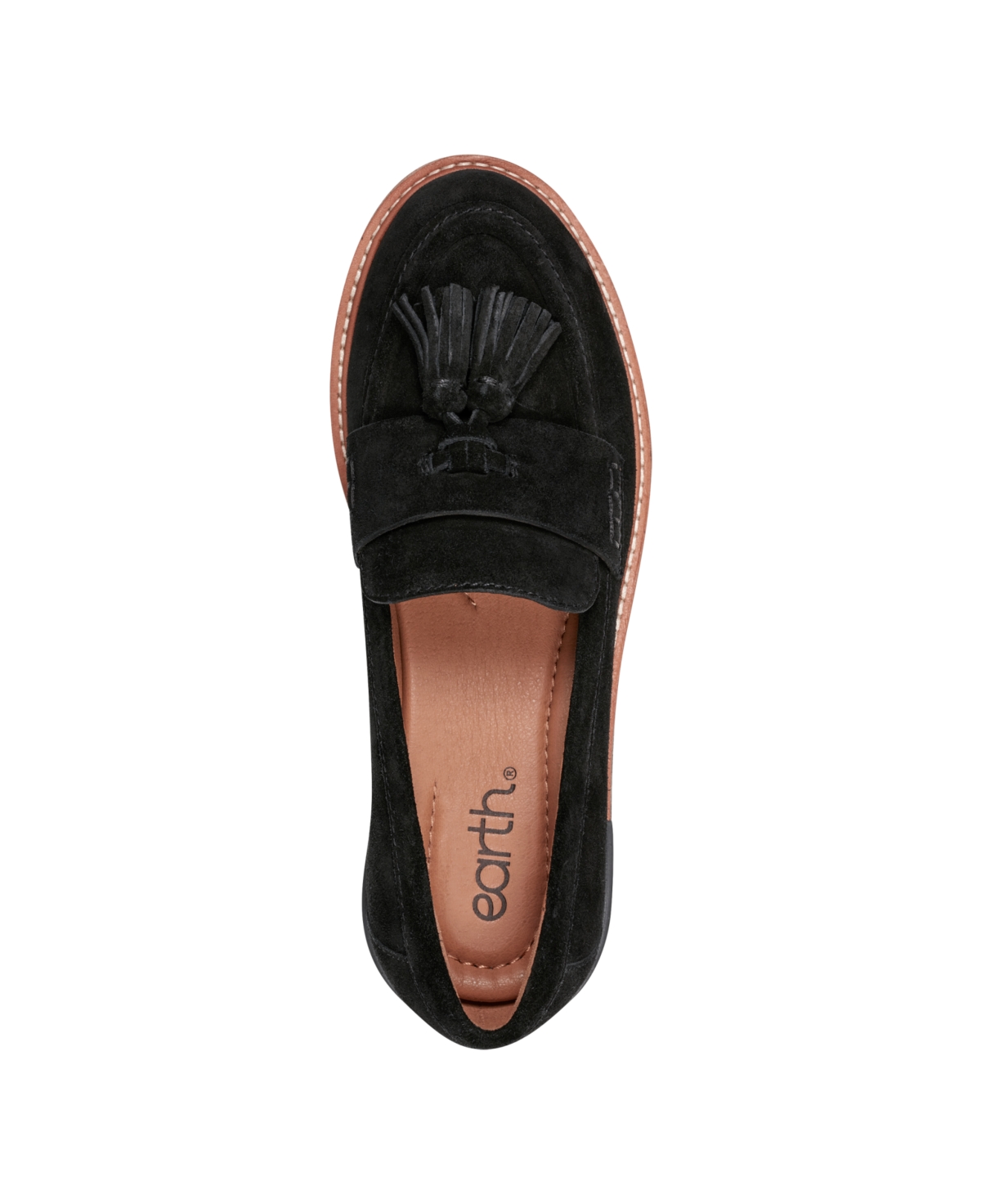Earth Women's Zimm Round Toe Slip-on Casual Loafers In Black Suede