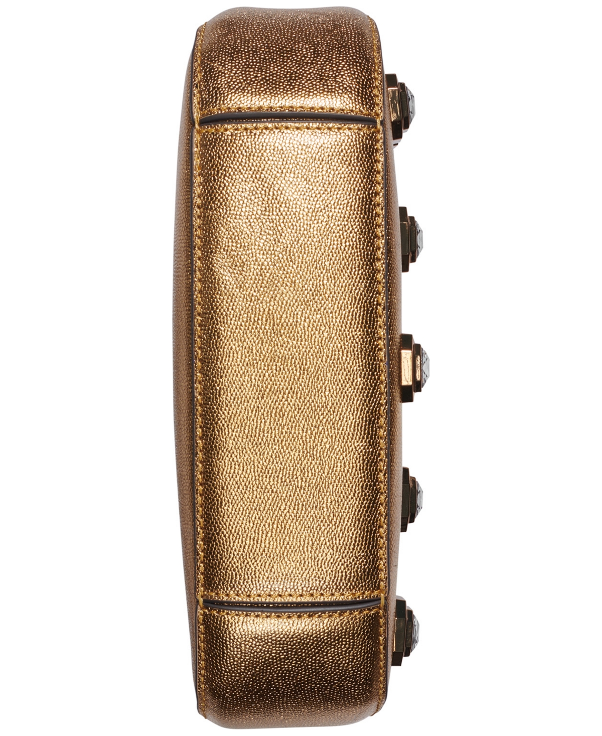 Karl Lagerfeld Desi Small Leather Hobo In Metallic Gold