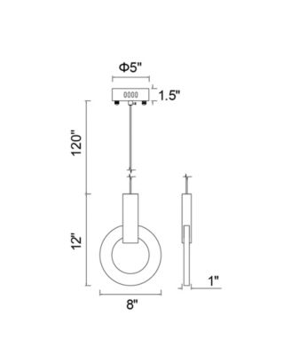 12" Metal Anello LED Mini Pendant