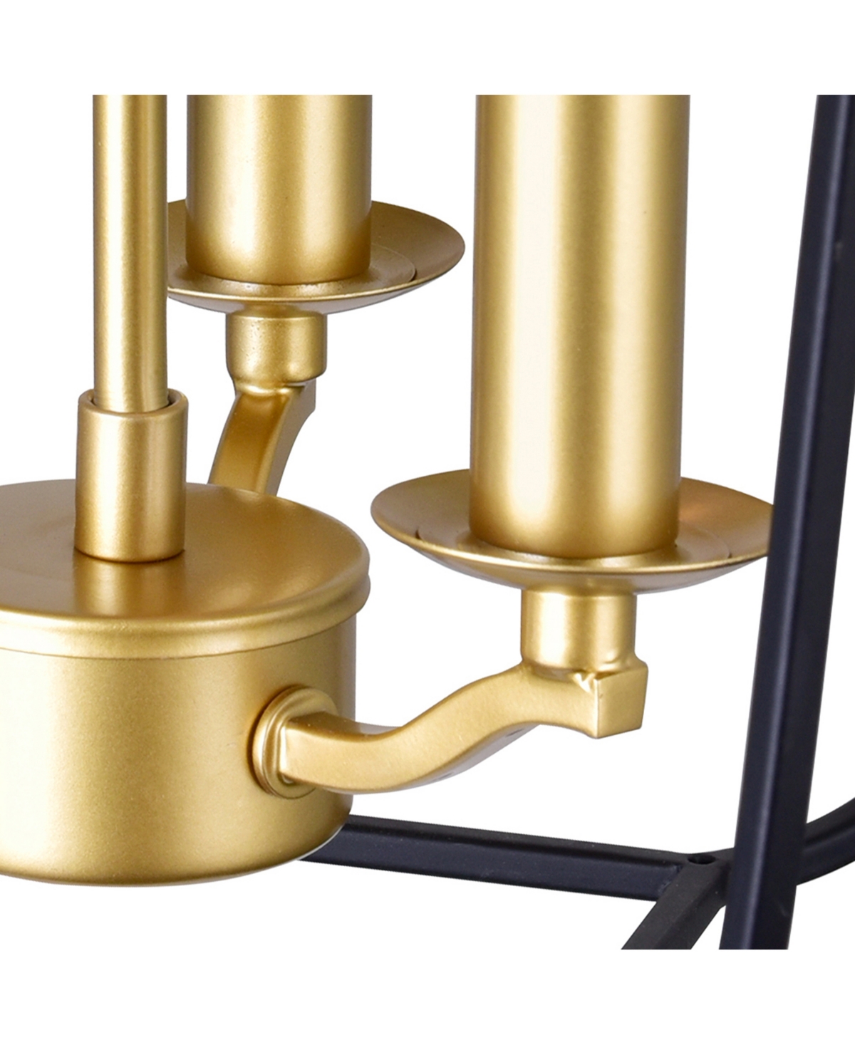 Cwi Lighting 16" Metal Tudor 3 Light Pendant In Satin Gold Black