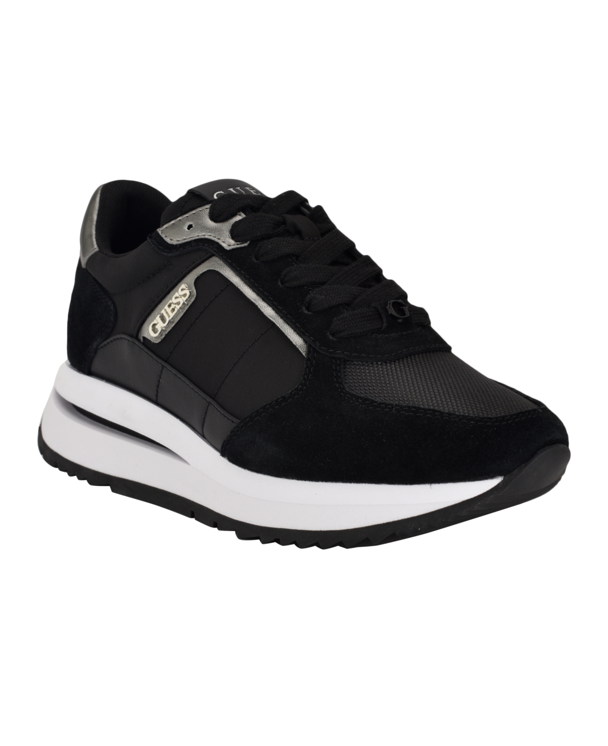 Guess Women's Energy Round Toe Retro Jogger Sneakers In Black