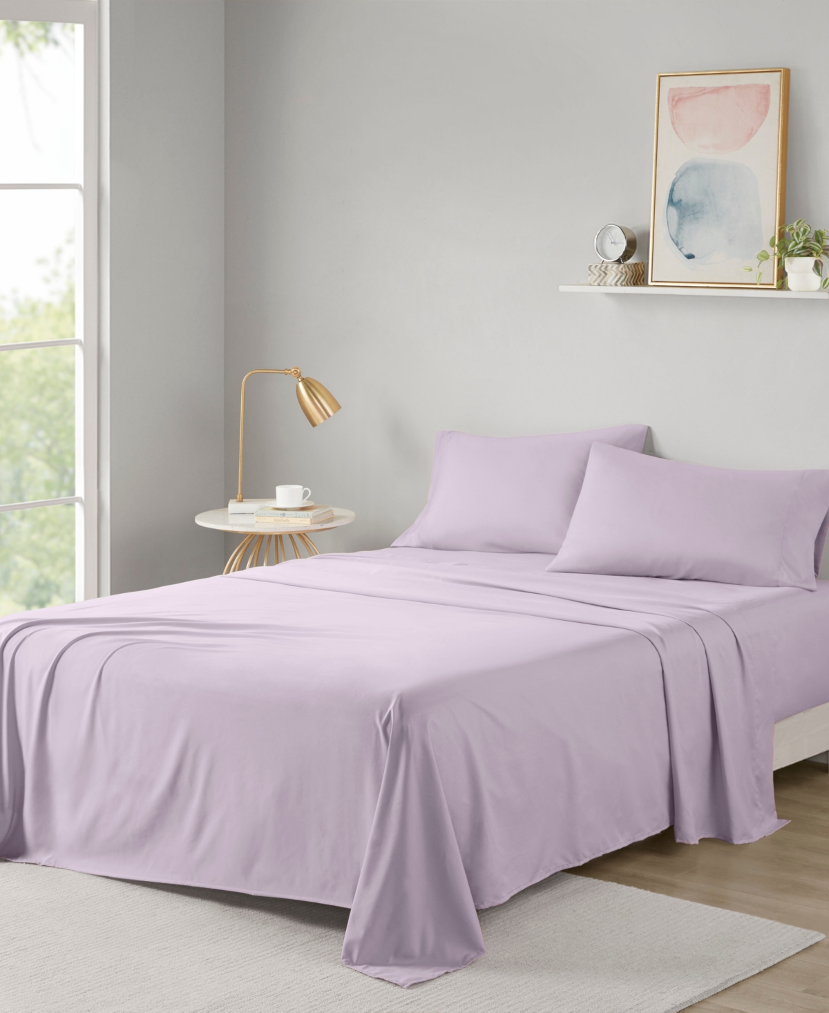 Intelligent Design Microfiber 4-pc. Sheet Set, Full In Purple