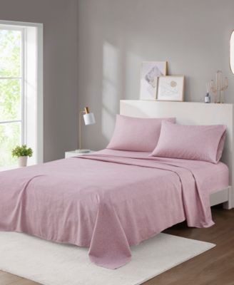 Printed Microfiber 4 Piece Sheet Set, Queen