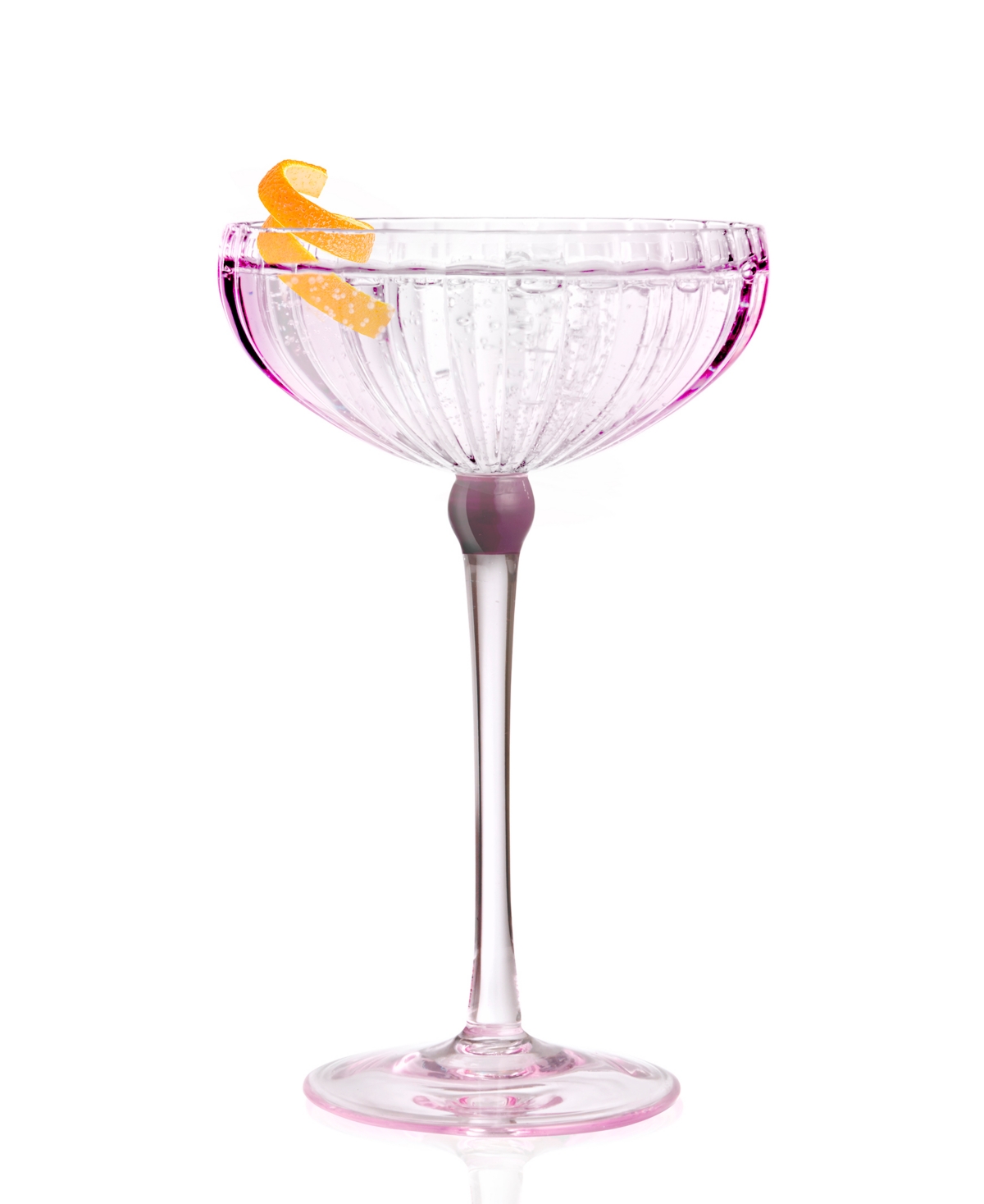 Qualia Glass Cranberry Coupes, Set Of 4 In Light Pink With Burgundy