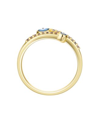 Cubic Zirconia Evil Eye Bypass Ring