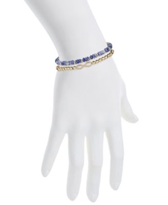 Sodalite Stretch and Infinity Bolo Bracelet Set