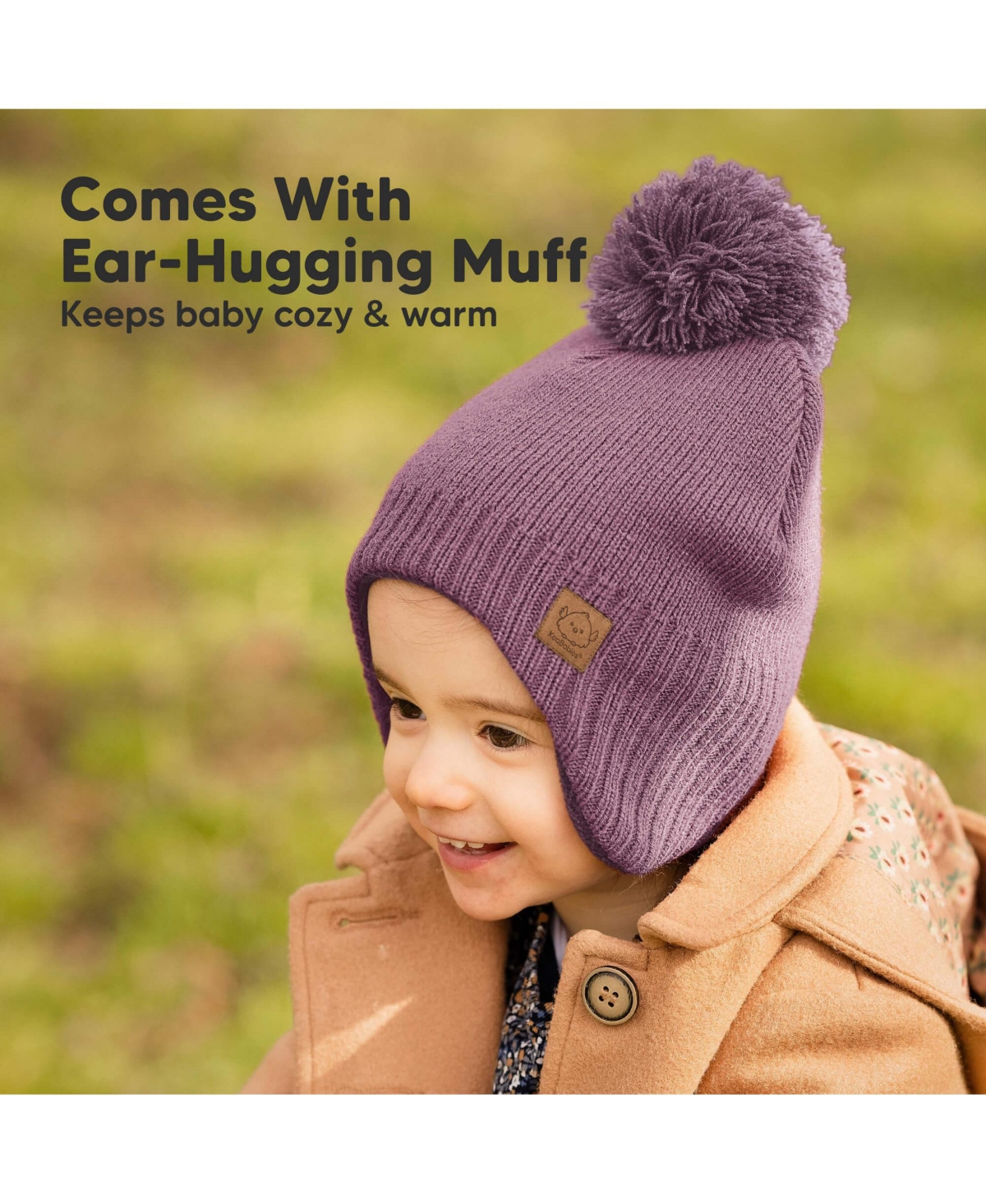 KeaBabies Muff Baby Beanie, Baby Hat for Baby Boys, Girls, Winter Hats for Kids, Newborn, Infant, Toddler 0-36 months