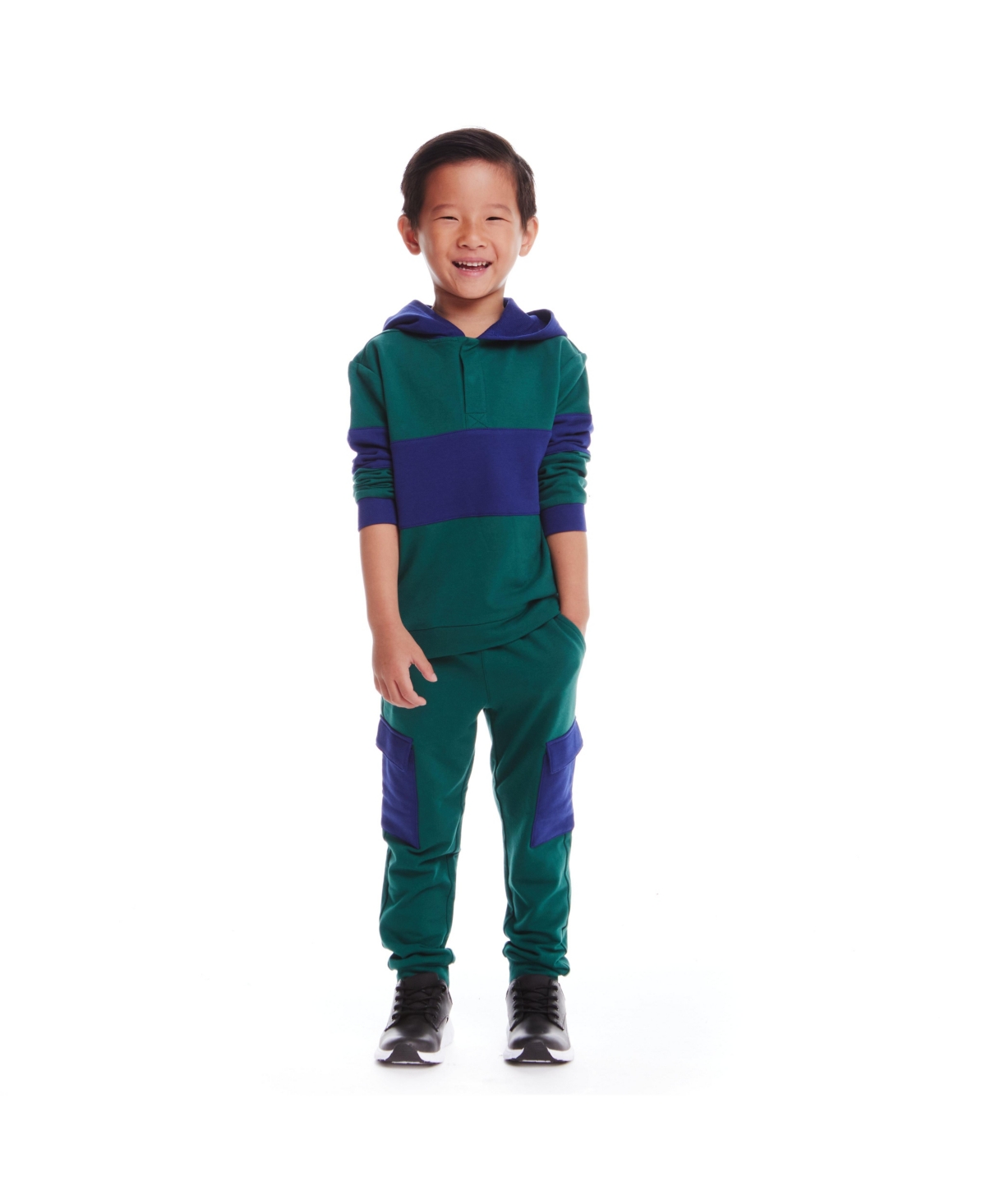 Andy & Evan Little Boys Toddler/Child Color Blocked Terry Hoodie & Pant Set