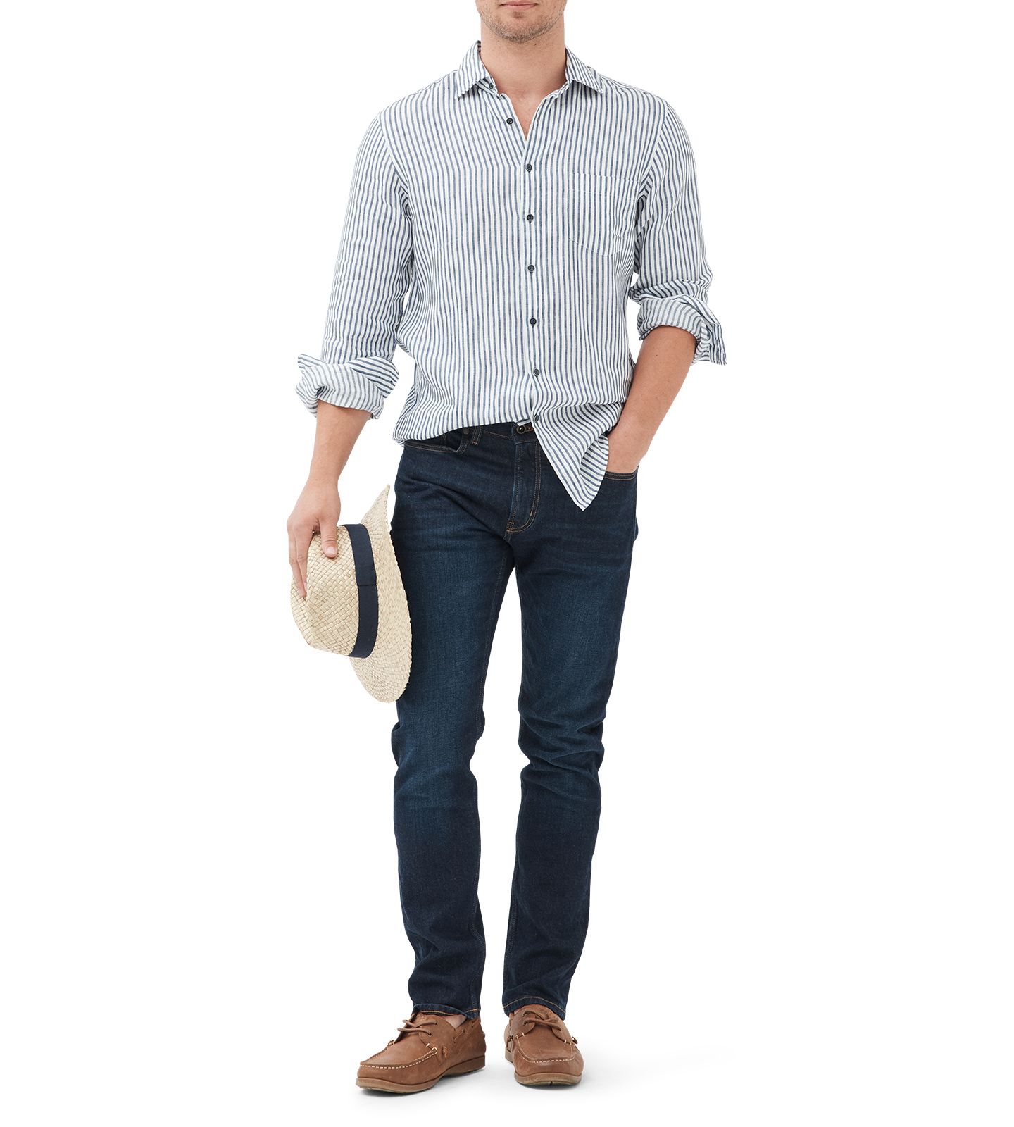 Мужские джинсы Rodd & Gunn Sutton Straight Fit Denim Jeans, цвет: Тёмный синий — фото 2
