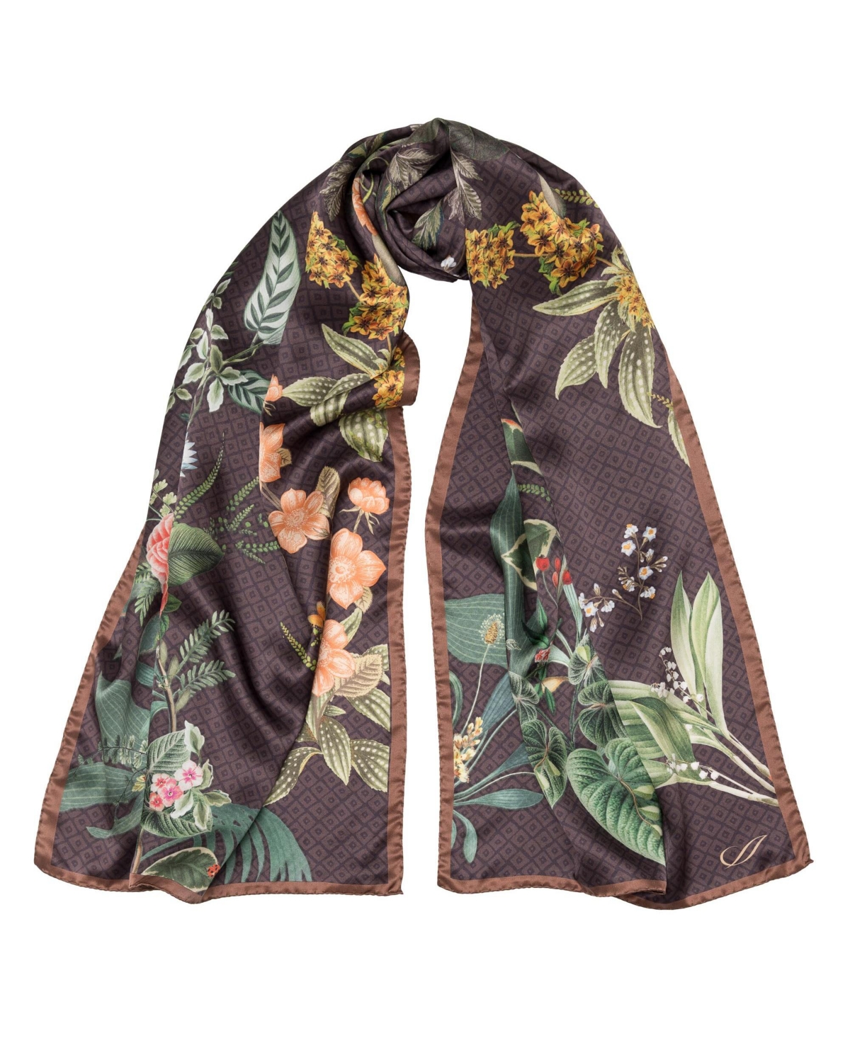 Sara - Long Satin Silk Scarf for Women - Blue
