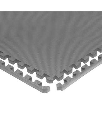 BalanceFrom Fitness 24 Sq Ft Interlocking EVA Foam Exercise Mat Tiles, Gray