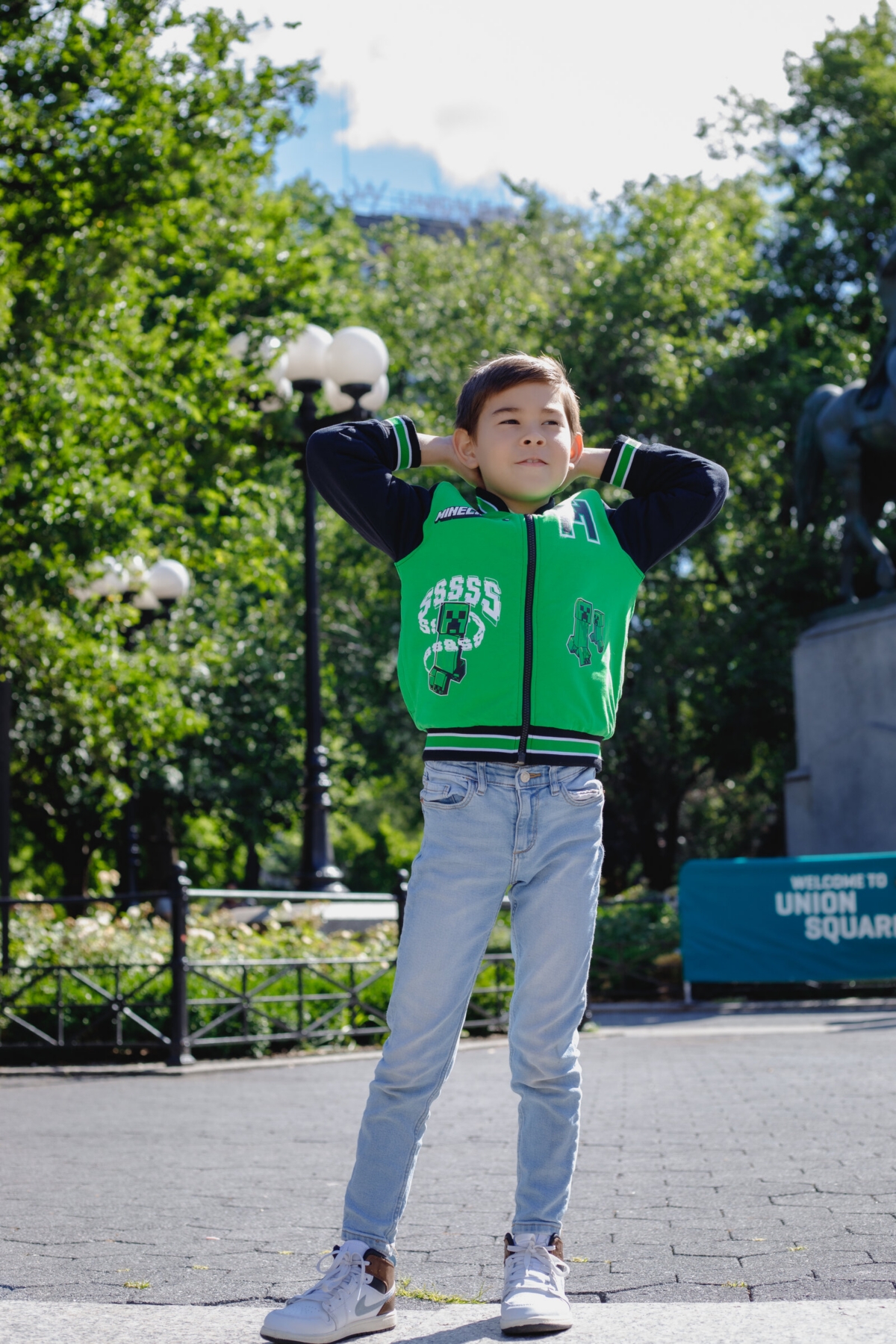 Minecraft Boys Zip Up Varsity Bomber Jacket to (5-6 - 18-20) - creeper