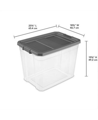 108 Qt. Clear Stacker Storage Container Tote w/ Latching Lid, (4 Pack)
