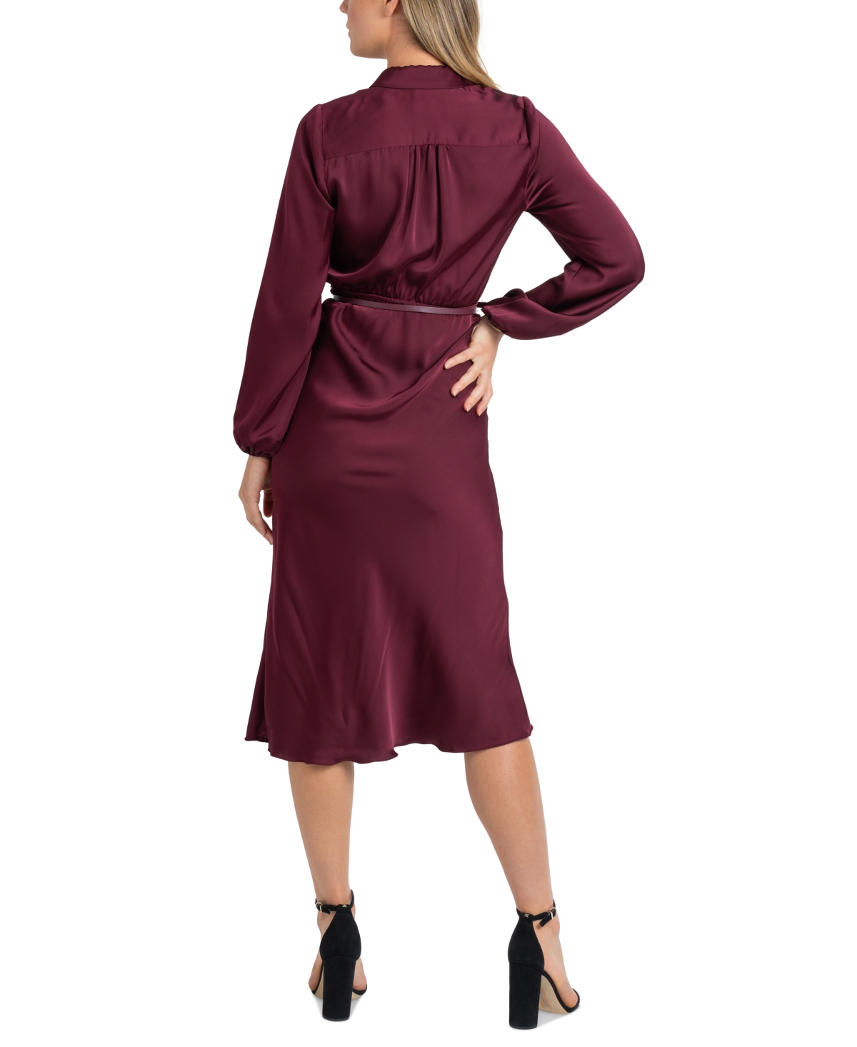 Sam Edelman Women's Satin Belted Shirtdress