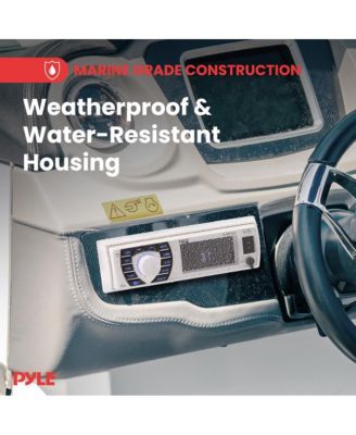 Marine Bluetooth Stereo Receiver & 4 Waterproof Speakers, Hands-Free Calling, USB/SD Readers, AM/FM Radio