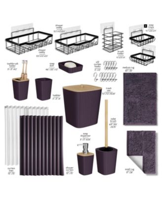 27 Piece Complete Bathroom, Vanity & Shower Accessories Set - Grey