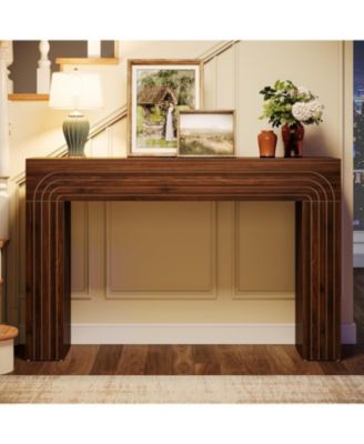 55-Inch Farmhouse Console Table, Wood Sofa Table Behind The Couch, Modern Entryway Table Accent Table for Living Room, Hallway, Foyer