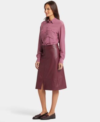 Women's Faux Leather A-Line Skirt