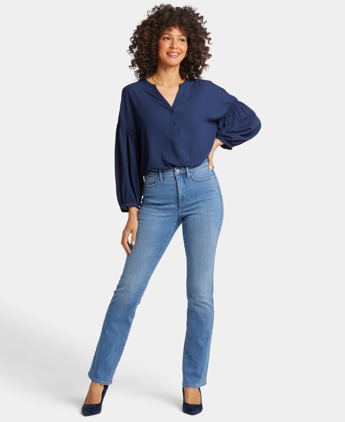 Women's High Rise Billie Mini Bootcut Jeans - Water Canyon