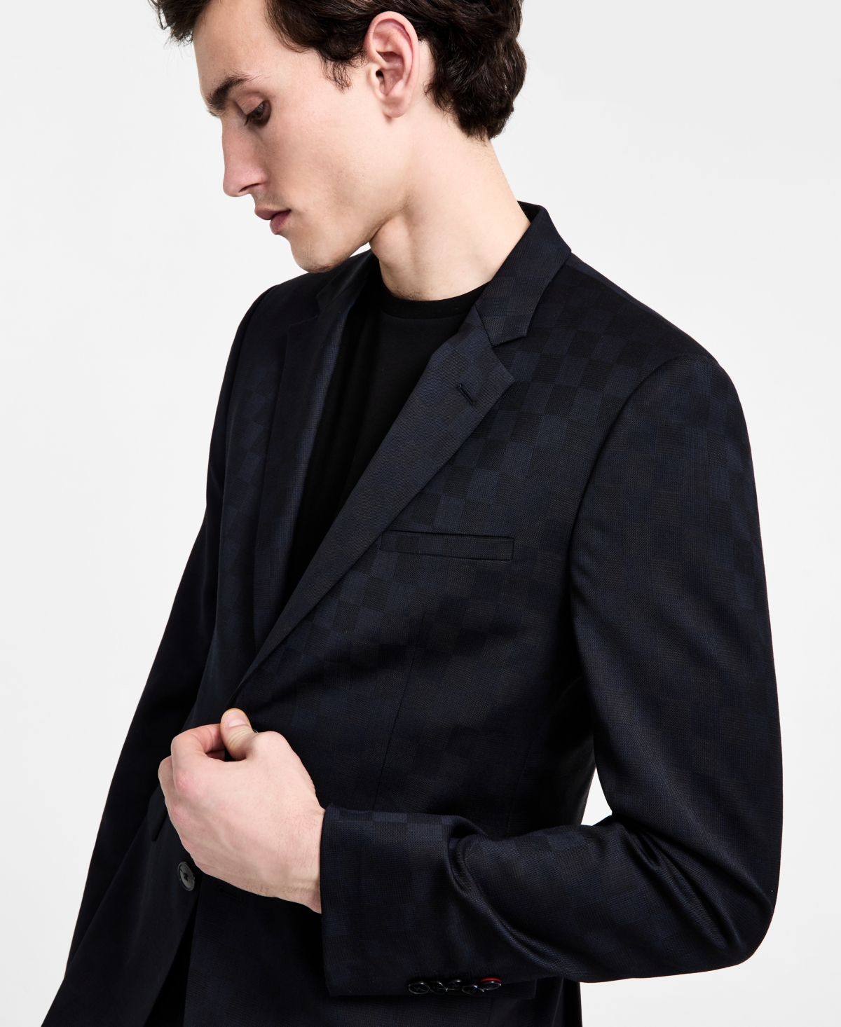 Hugo Boss Hugo By  Men's Modern-fit Wool Blend Suit Jacket In Navy Check