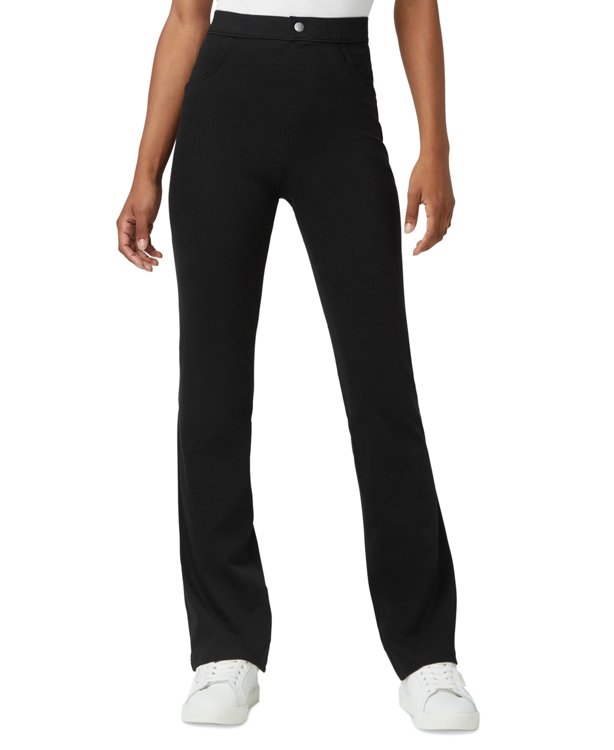 Hue Ultra Soft High Rise Denim Baby Bootcut Leggings In Black