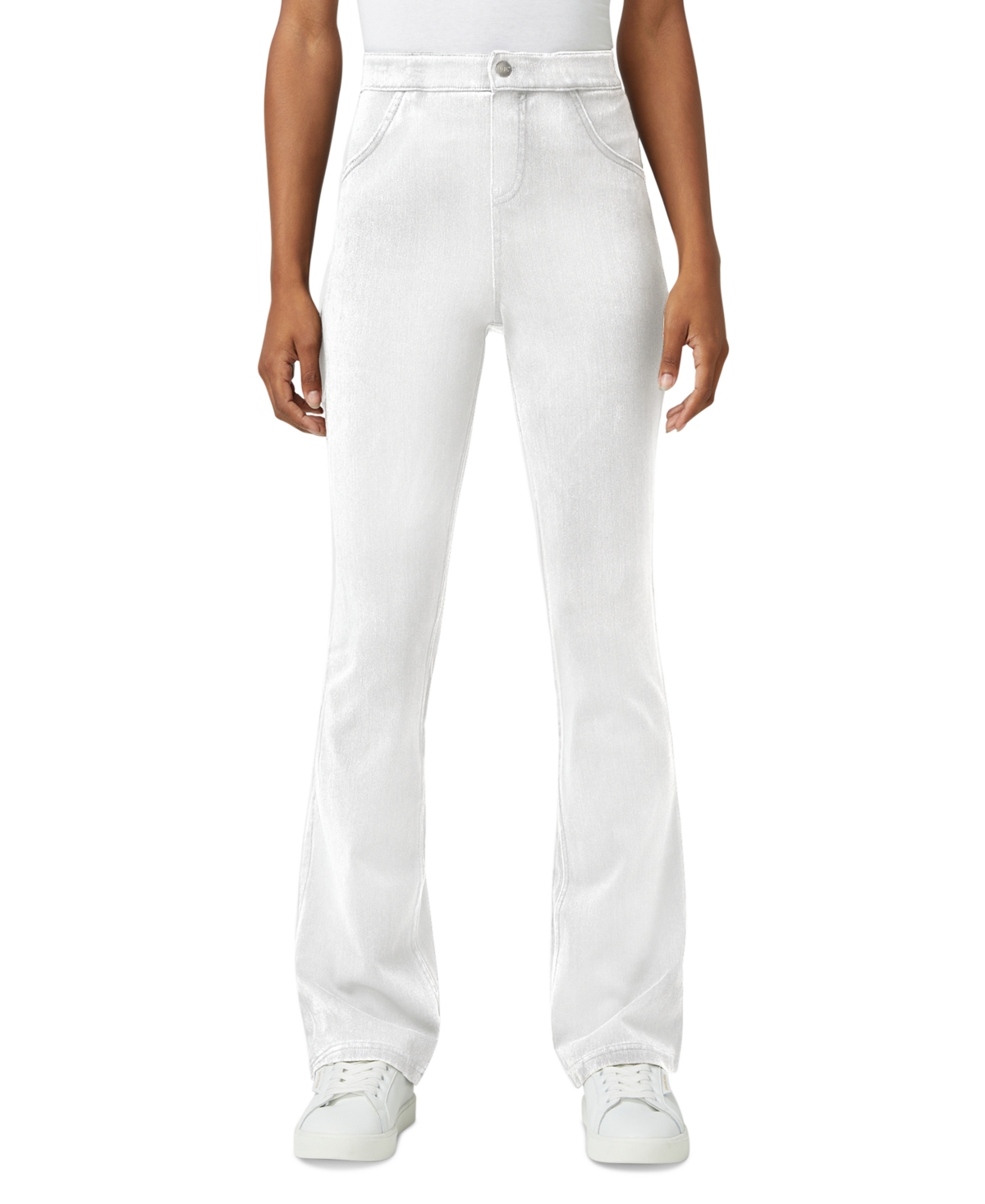Hue Women's High-rise Denim Baby Bootcut Leggings In White