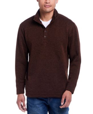 Weatherproof Vintage - Men's Quarter Button Pullover Ribbed Fleece Sweater