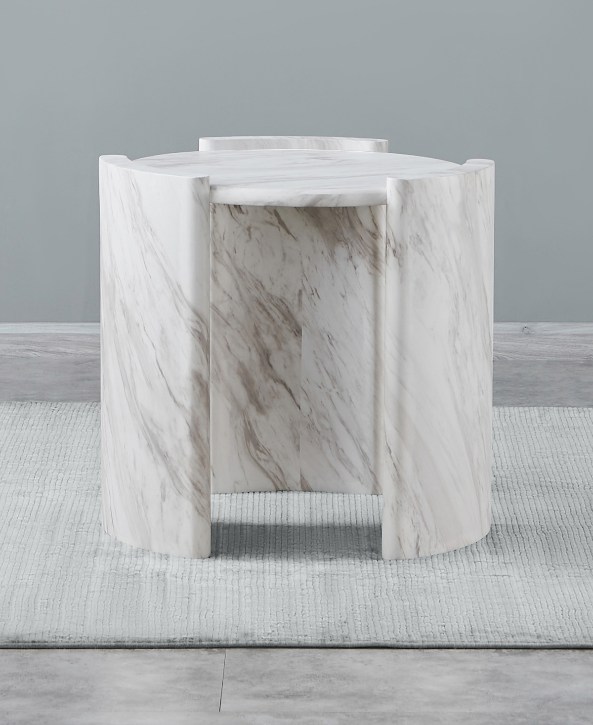 Macy's Merino 24" End Table In Light Grey