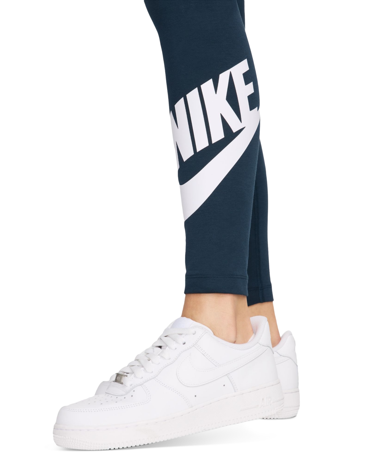 Nike Women's  Sportswear Classics High-waisted Graphic Leggings In Armory Navy,white