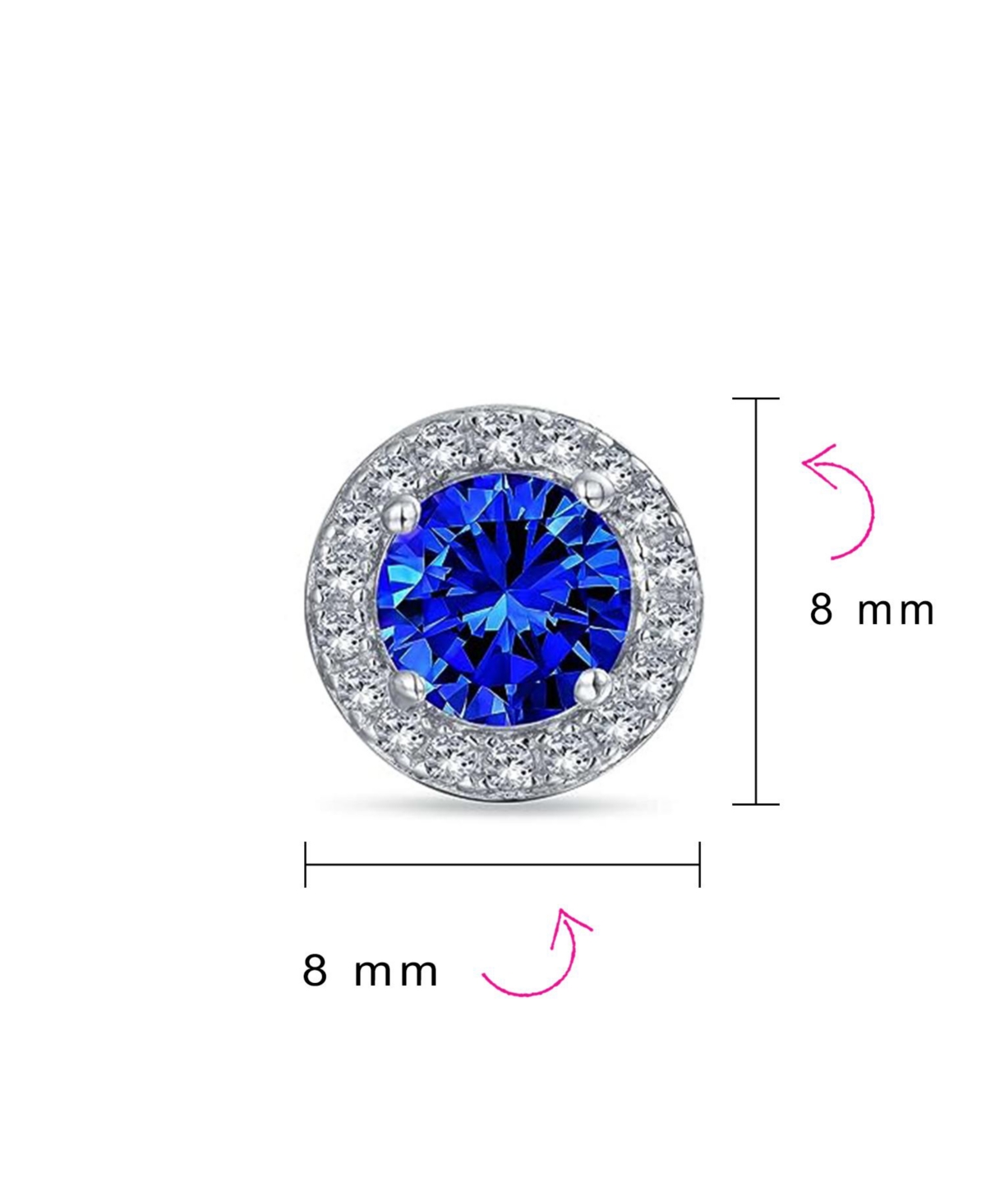 Bling Jewelry Traditional PinkGreen Purple 1CT Cubic Zirconia Round Circle Halo Solitaire Stud Earrings For Women Rose Gold .925 Sterling Silver