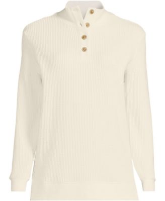 Women's Plus Size Waffle Knit Button Placket Top