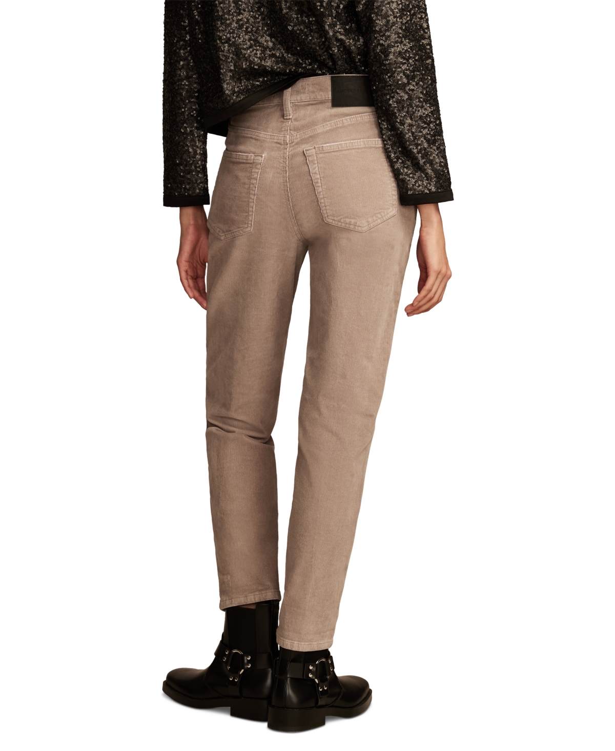 LUCKY BRAND WOMEN'S HIGH RISE TAPERED CORDUROY PANTS 